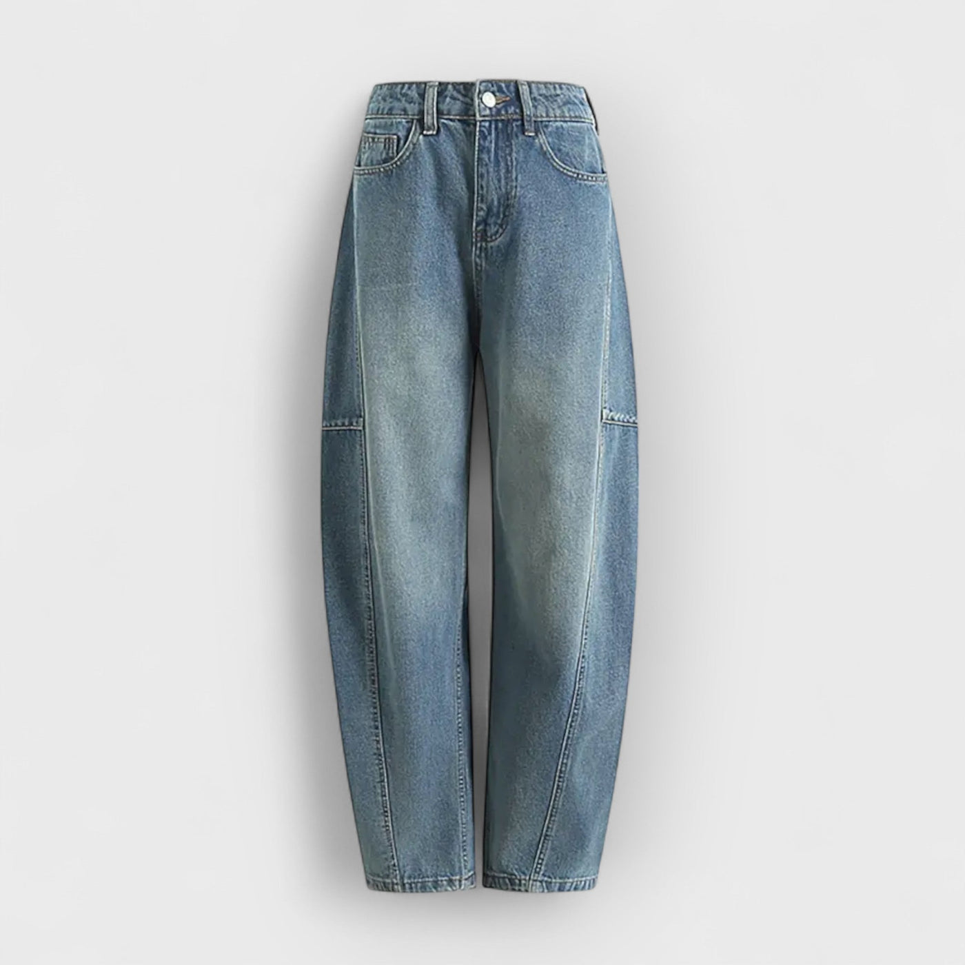 Trendy Loose Arc-Cut Denim Pants