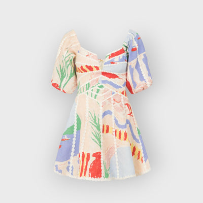Modern Sophisticated Art Graffiti Floral Print Mini Dress
