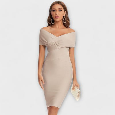 Elegant Dress with V-Neck