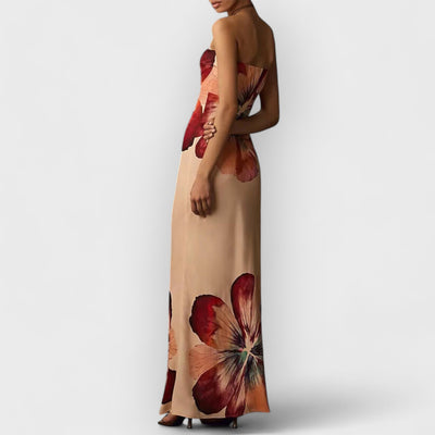 Fashionable Printed Sexy Tube Top Slim Fit Midi Dress