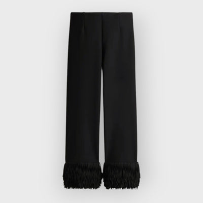 Statement Button Tuxedo Shirt & Fringed Trim Pants