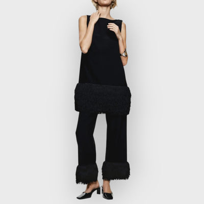 Statement Button Tuxedo Shirt & Fringed Trim Pants