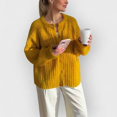 Lazy Style Loose Solid Color Long Sleeve Cardigan