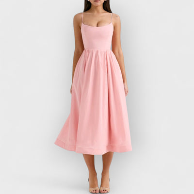 Rose Pink Cotton Corset Sundress
