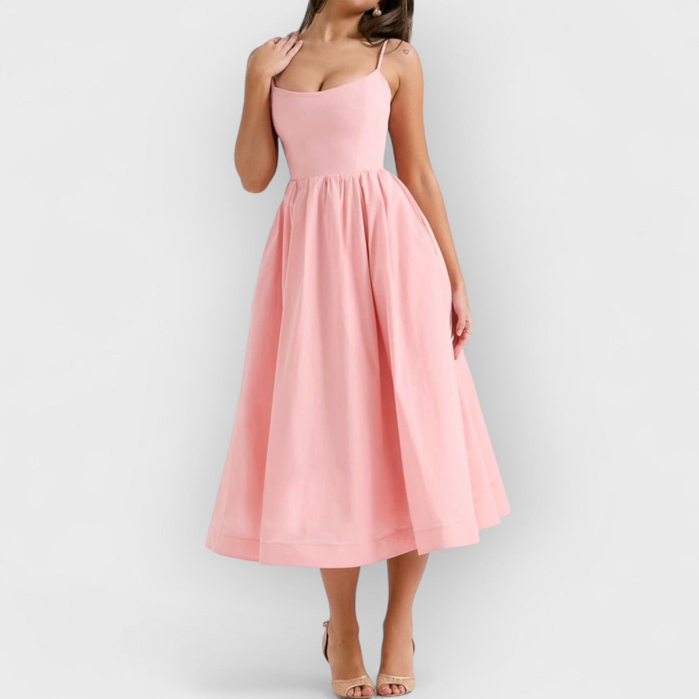 Rose Pink Cotton Corset Sundress