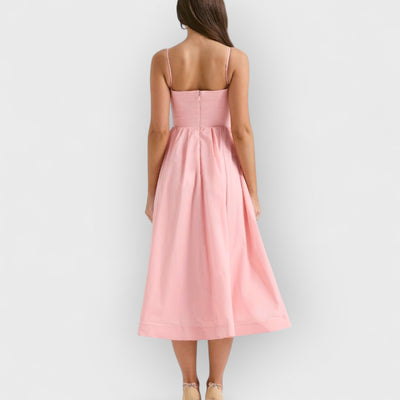 Rose Pink Cotton Corset Sundress