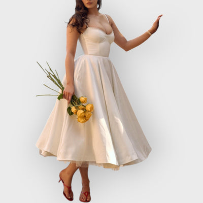 White Tulle Midi Dress