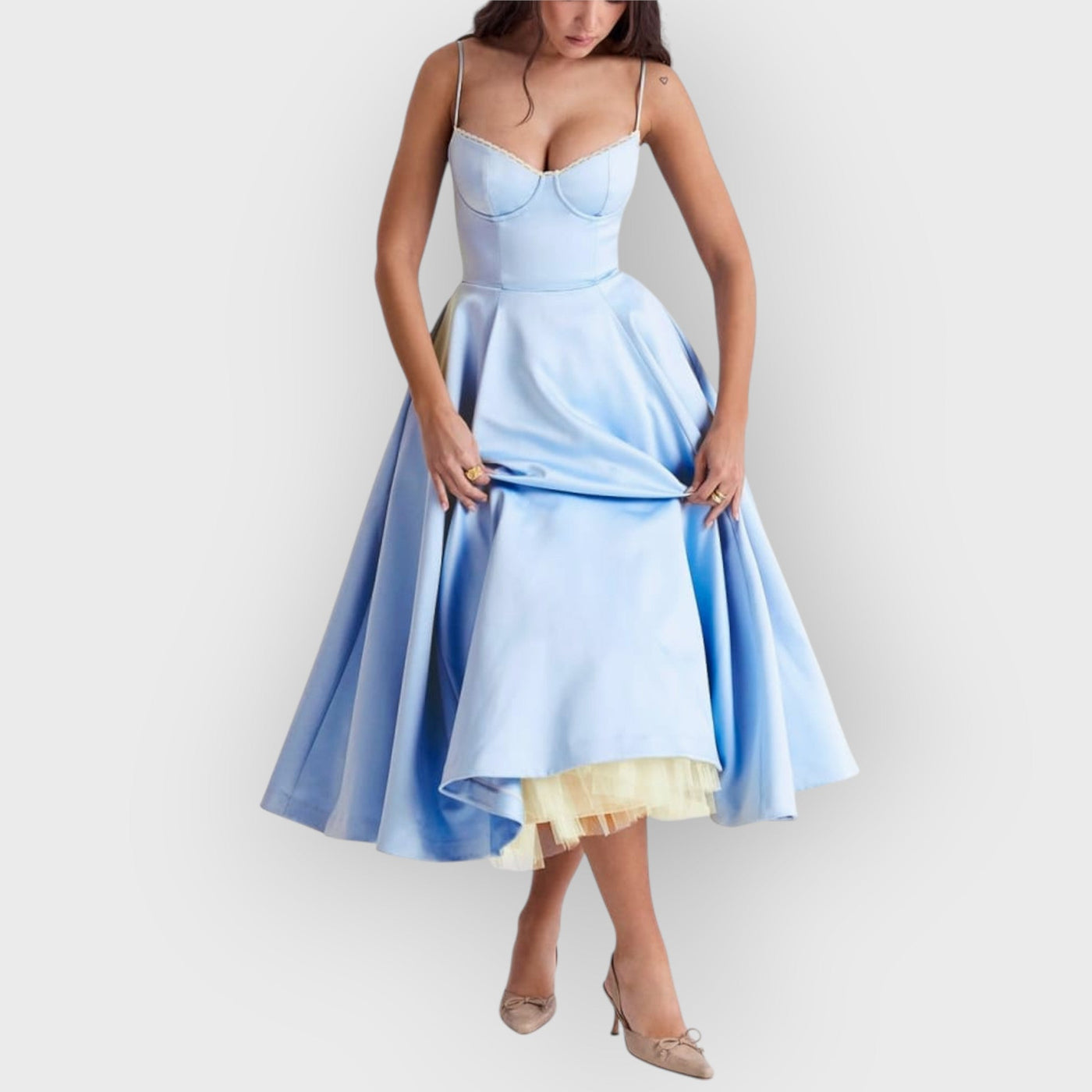 Cinderella Blue Tulle Midi Dress