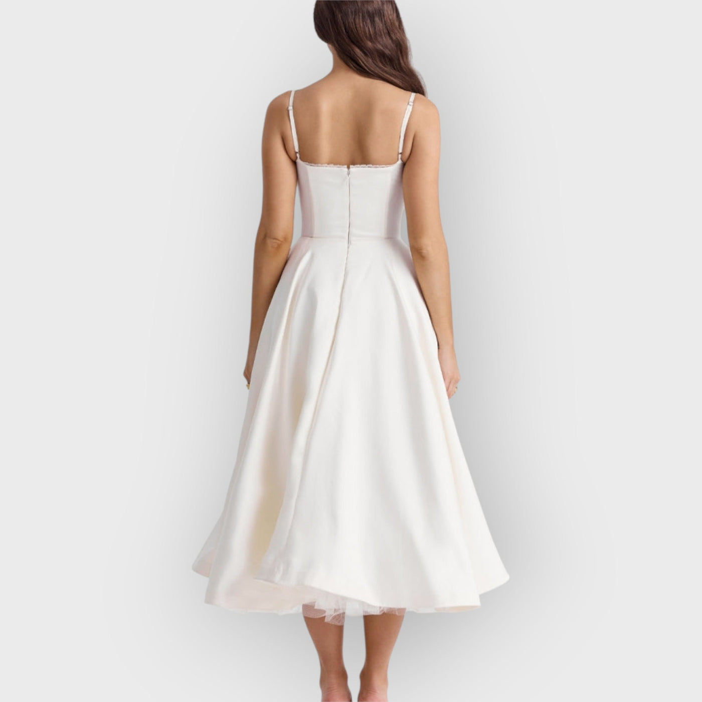 White Tulle Midi Dress