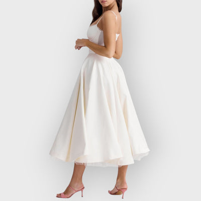 White Tulle Midi Dress