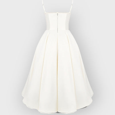 White Tulle Midi Dress