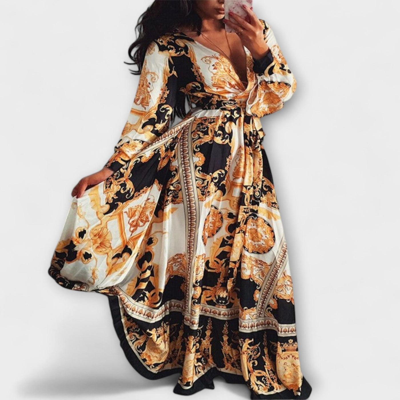 Wrap Dress - Boho Women's Dress with Slit