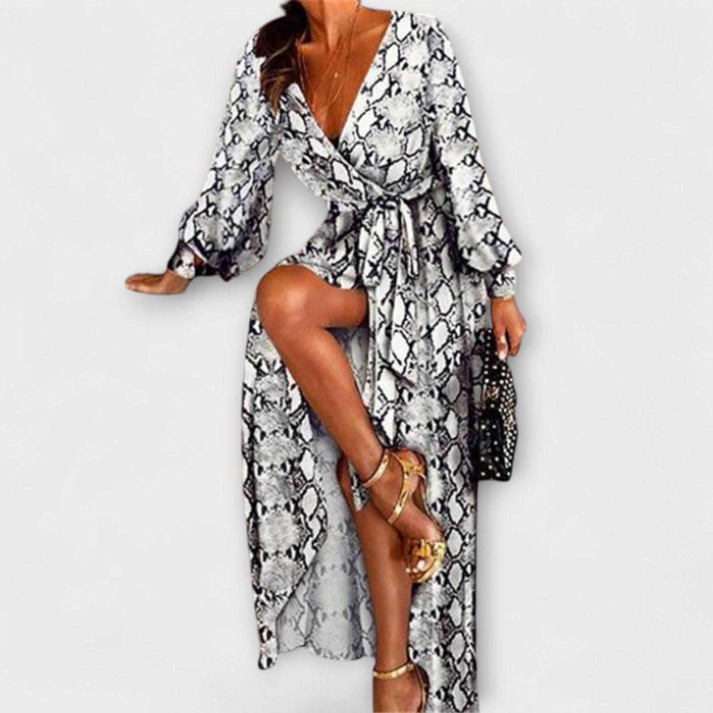 Wrap Dress - Boho Women's Dress with Slit